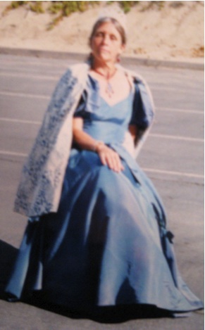 Former teacher dressed as a Medieval Queen